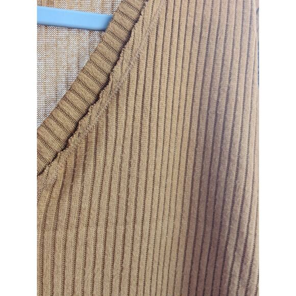 Ribbed Sweater‎ Long Sleeve V Neck Cozy Wild Fable Brown S Drop Shoulders Casual - Picture 5 of 10